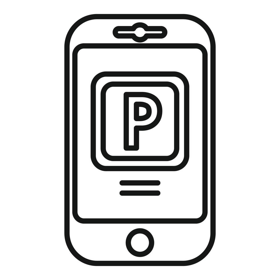 teléfono pagado estacionamiento icono contorno vector. espacio parque vector