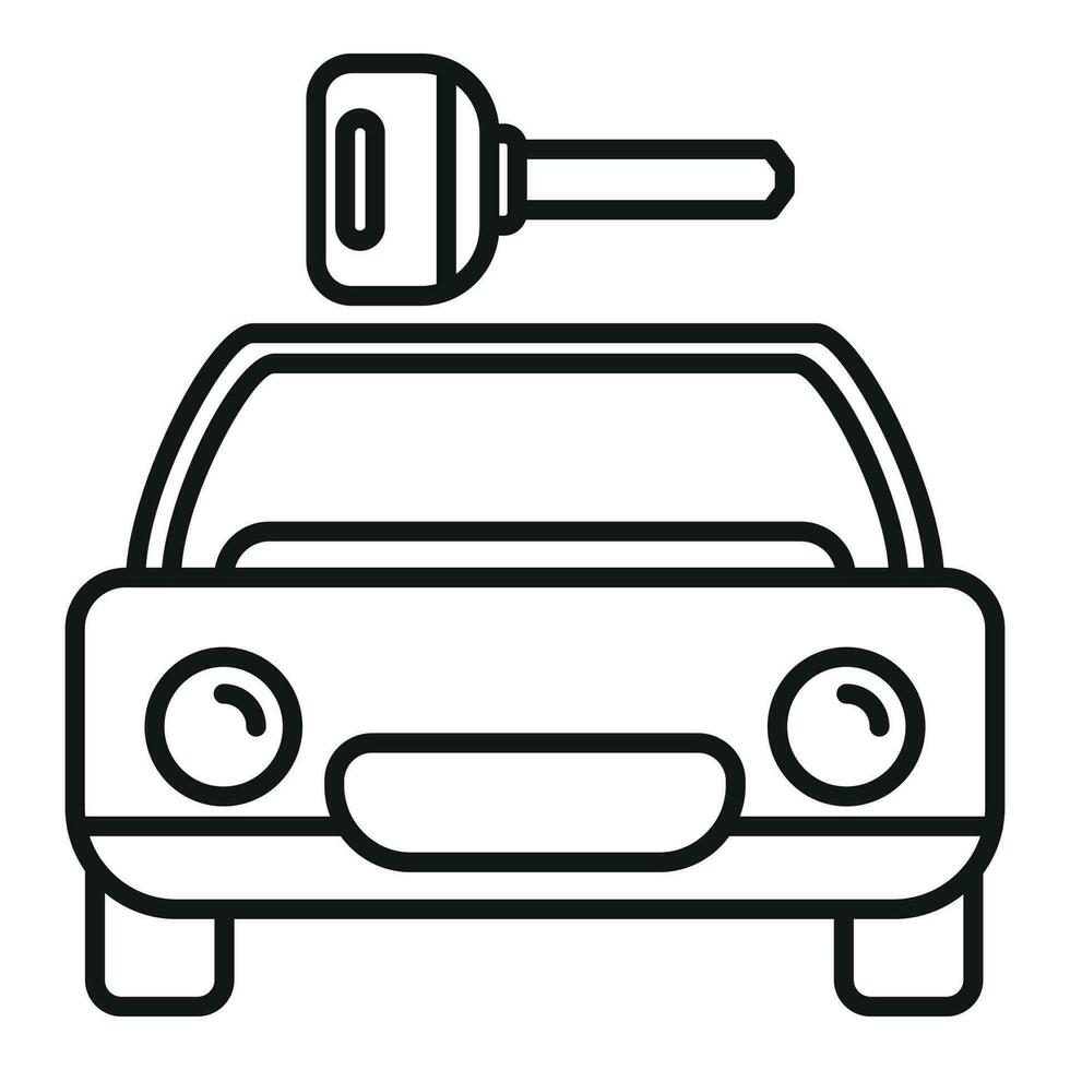 Car zone parking icon outline vector. Space security vector