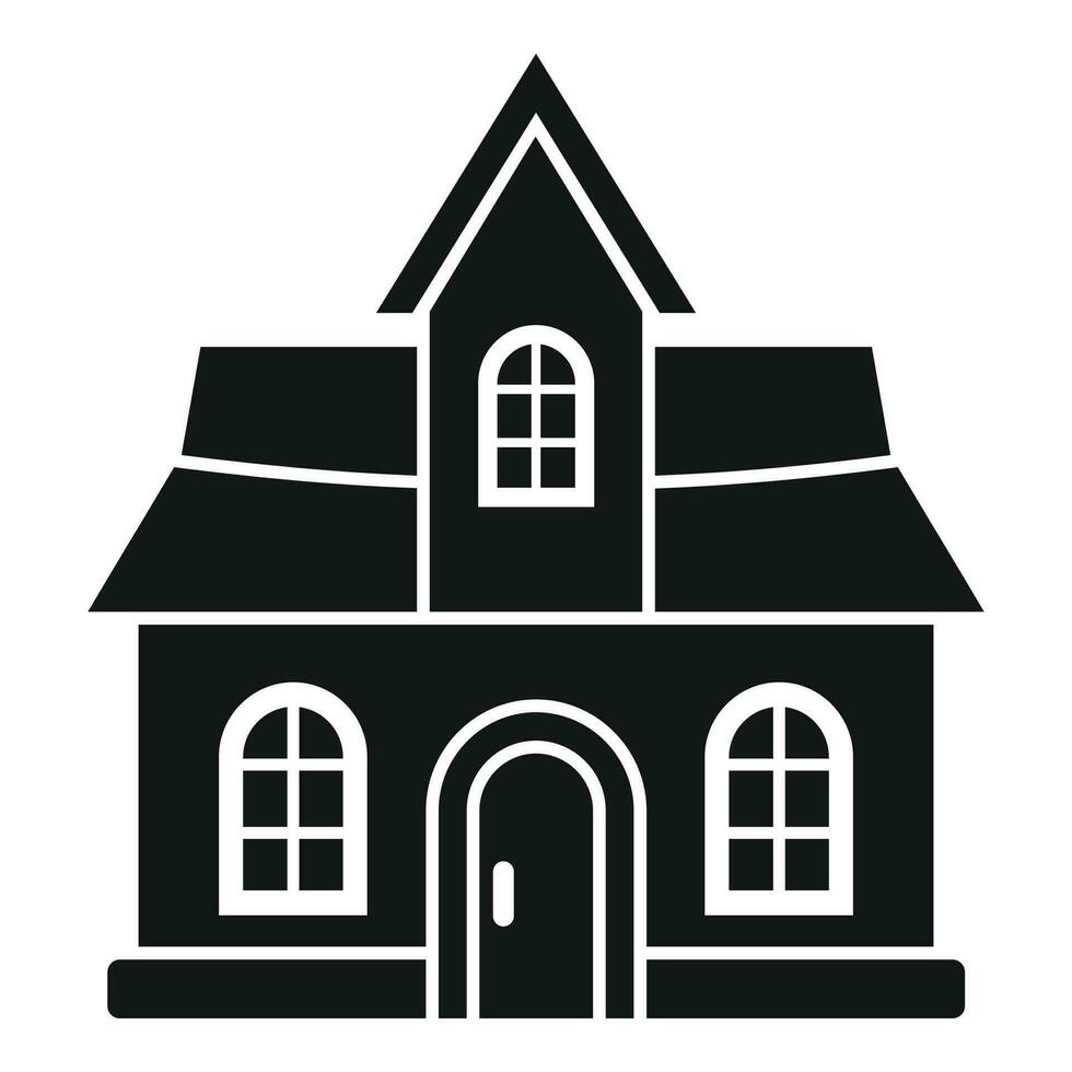 Pumpkin creepy house icon simple vector. Spooky ghost vector