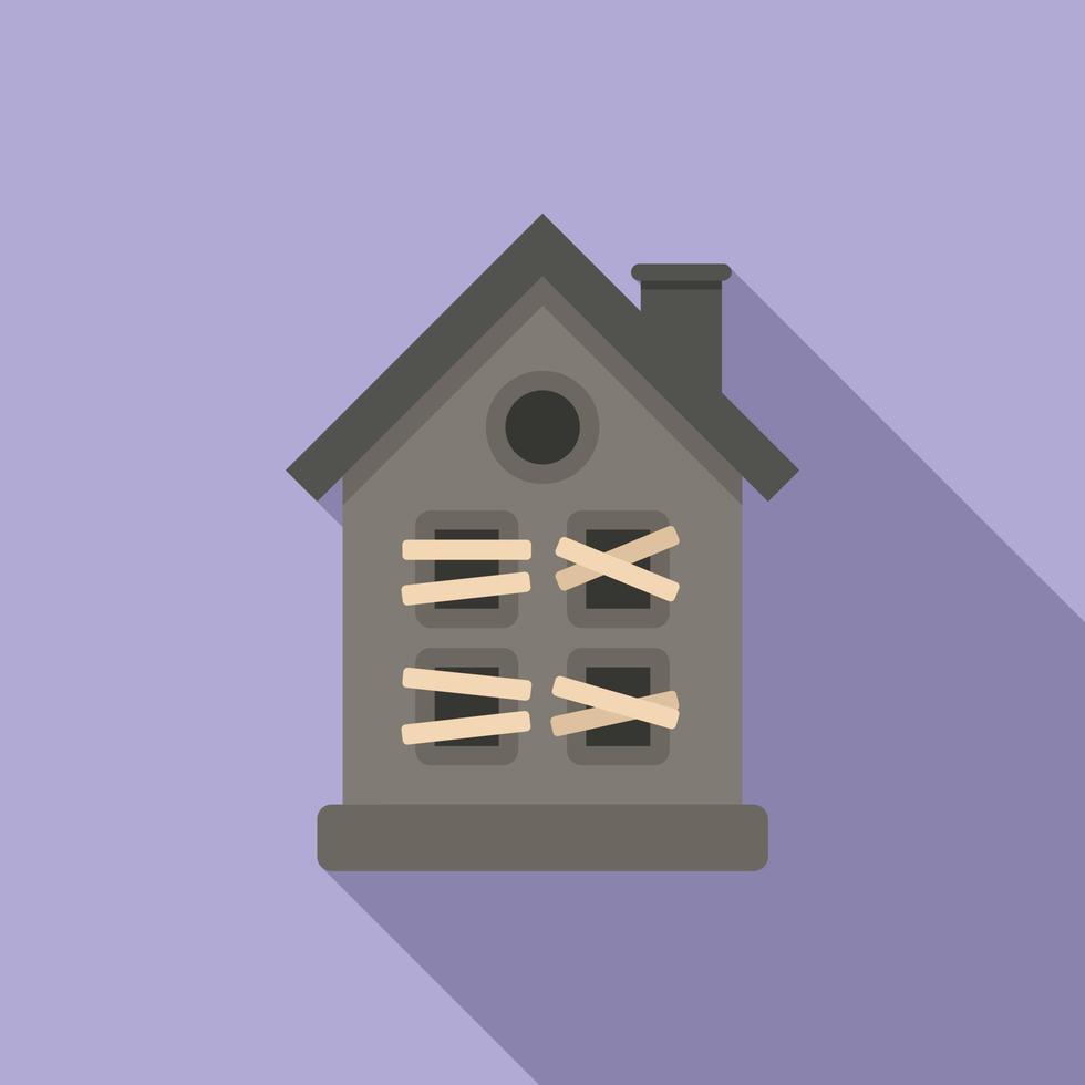 Spooky house icon flat vector. Scary night vector