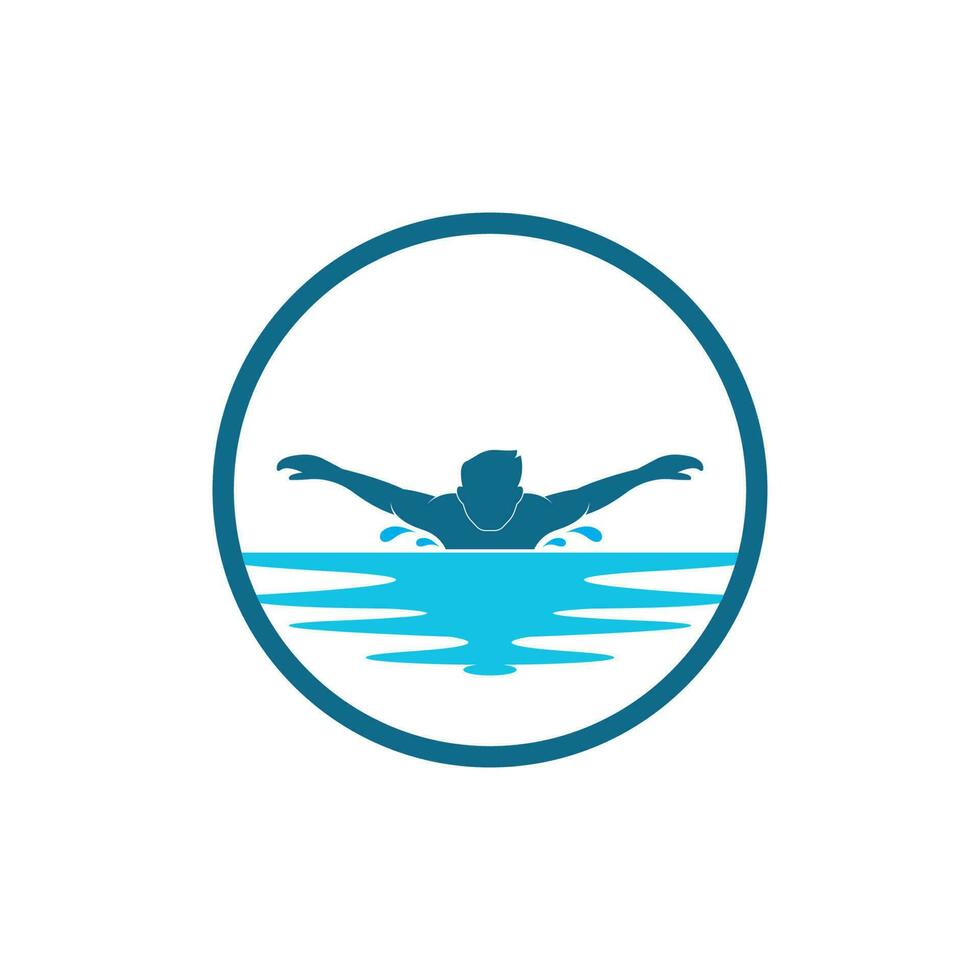 swimming icon logo vector illustration design