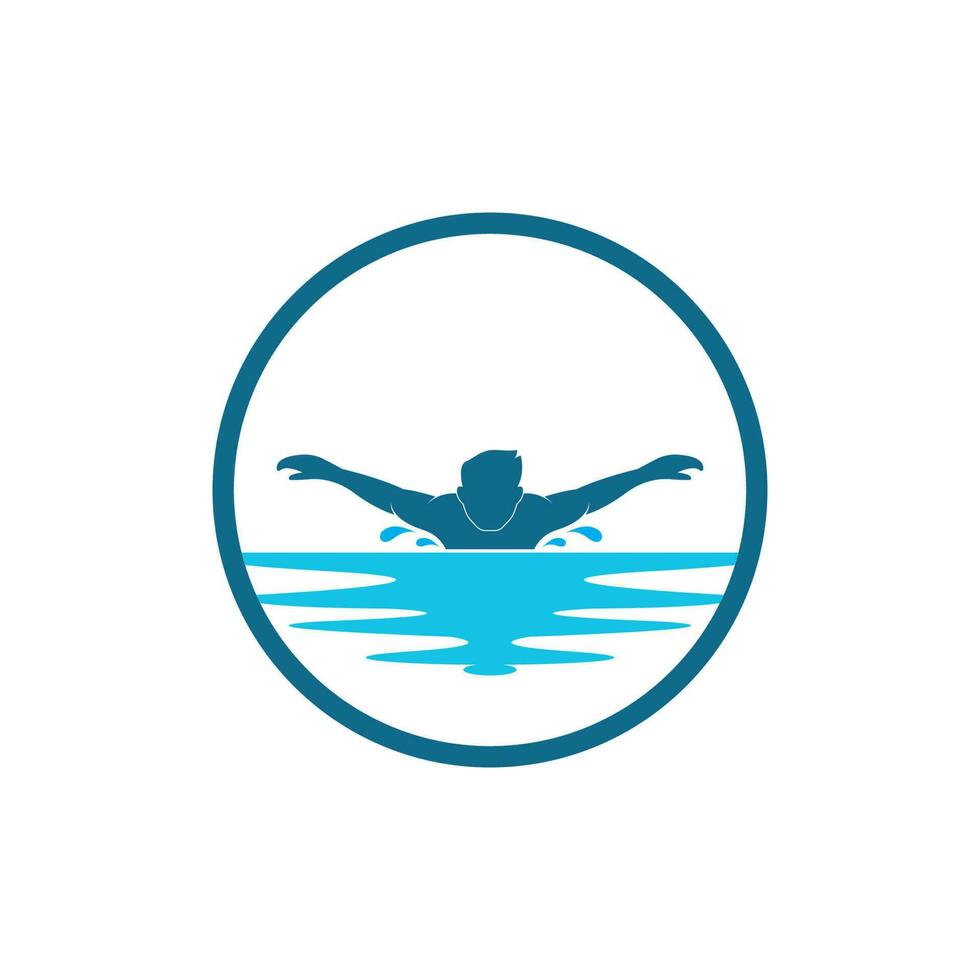 swimming icon logo vector illustration design