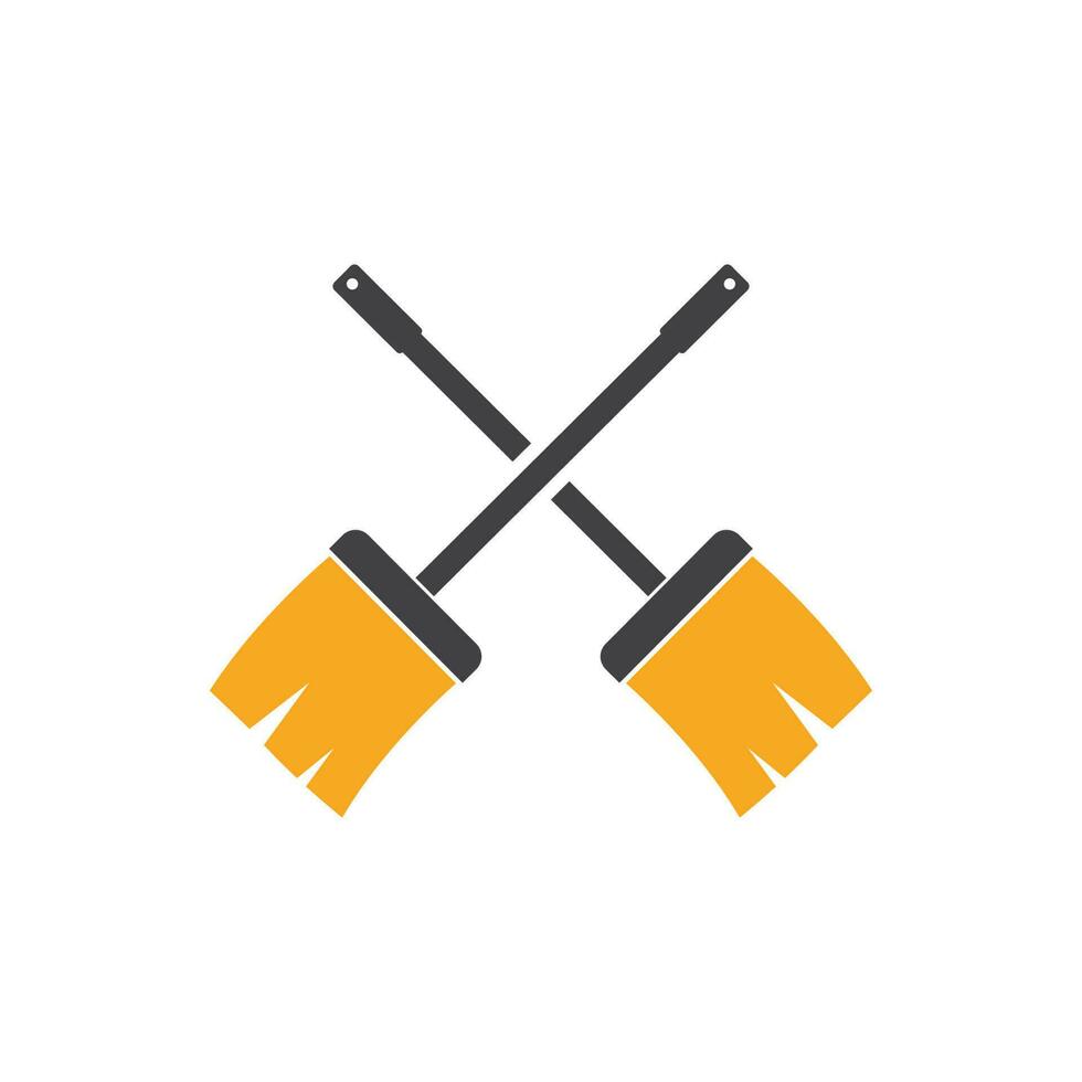 broom illustration vector template