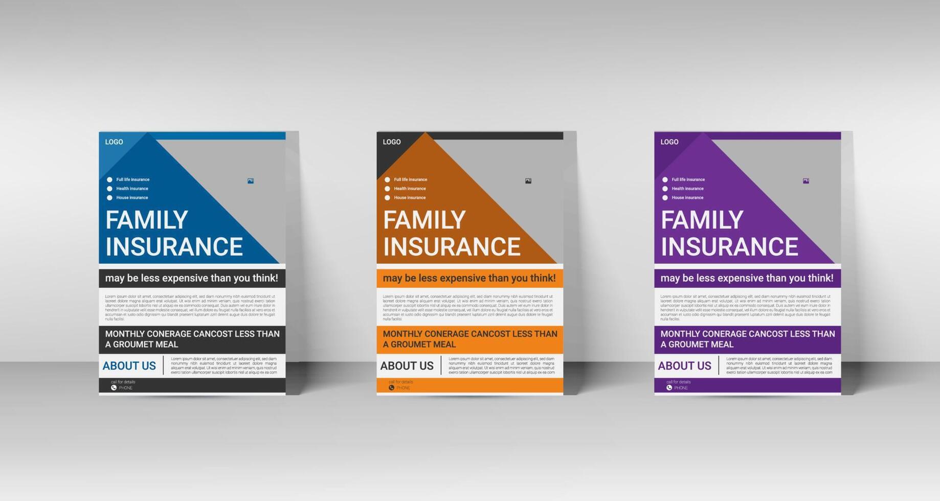 Life insurance flyer design. A4 design and fully editable file vector