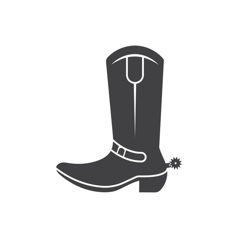 cowboy boot logo icon illustration vector design