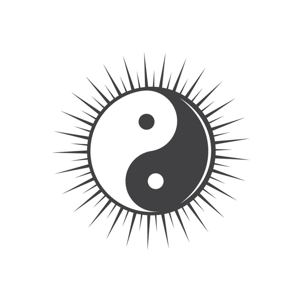 yin yang vector icon illustration design