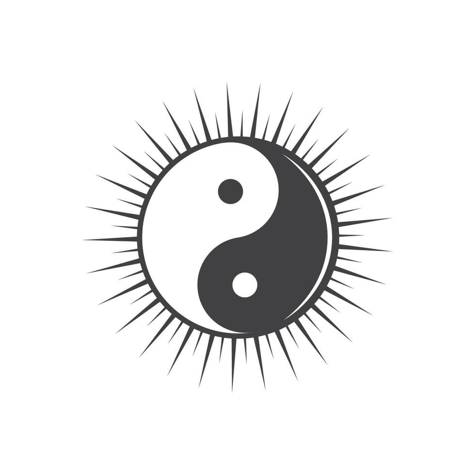 yin yang vector icono ilustración diseño