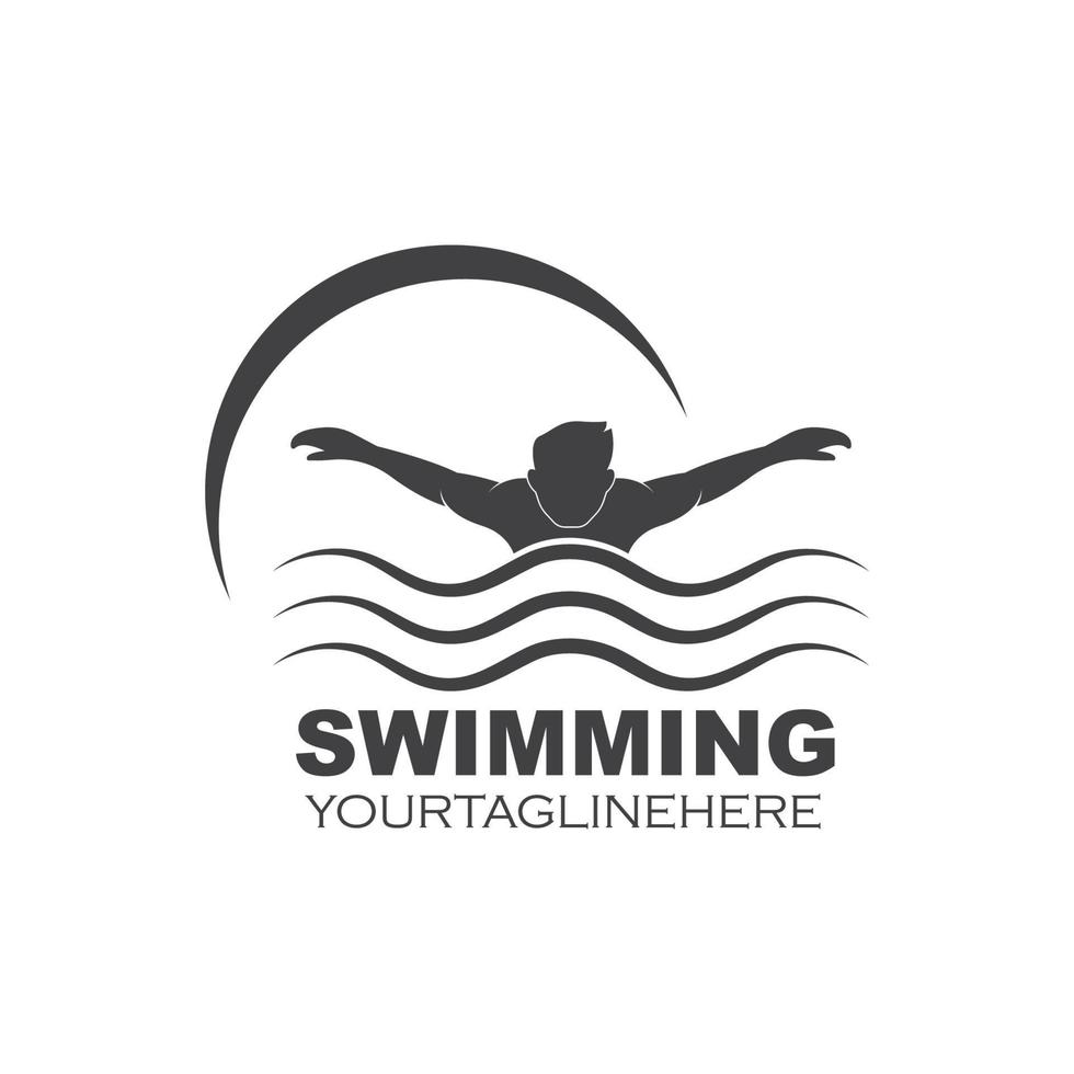 swimming icon logo vector illustration design