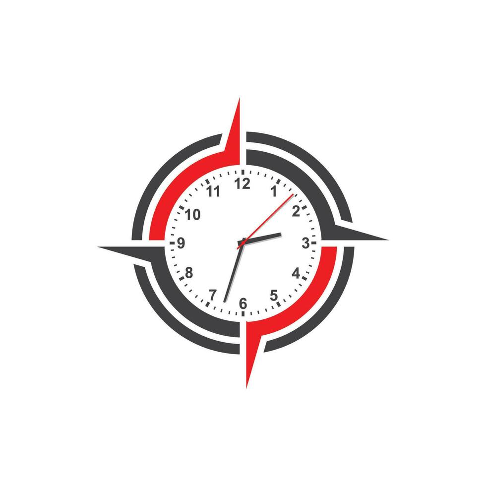 reloj, tiempo, logotipo, icono, ilustración, diseño, vector