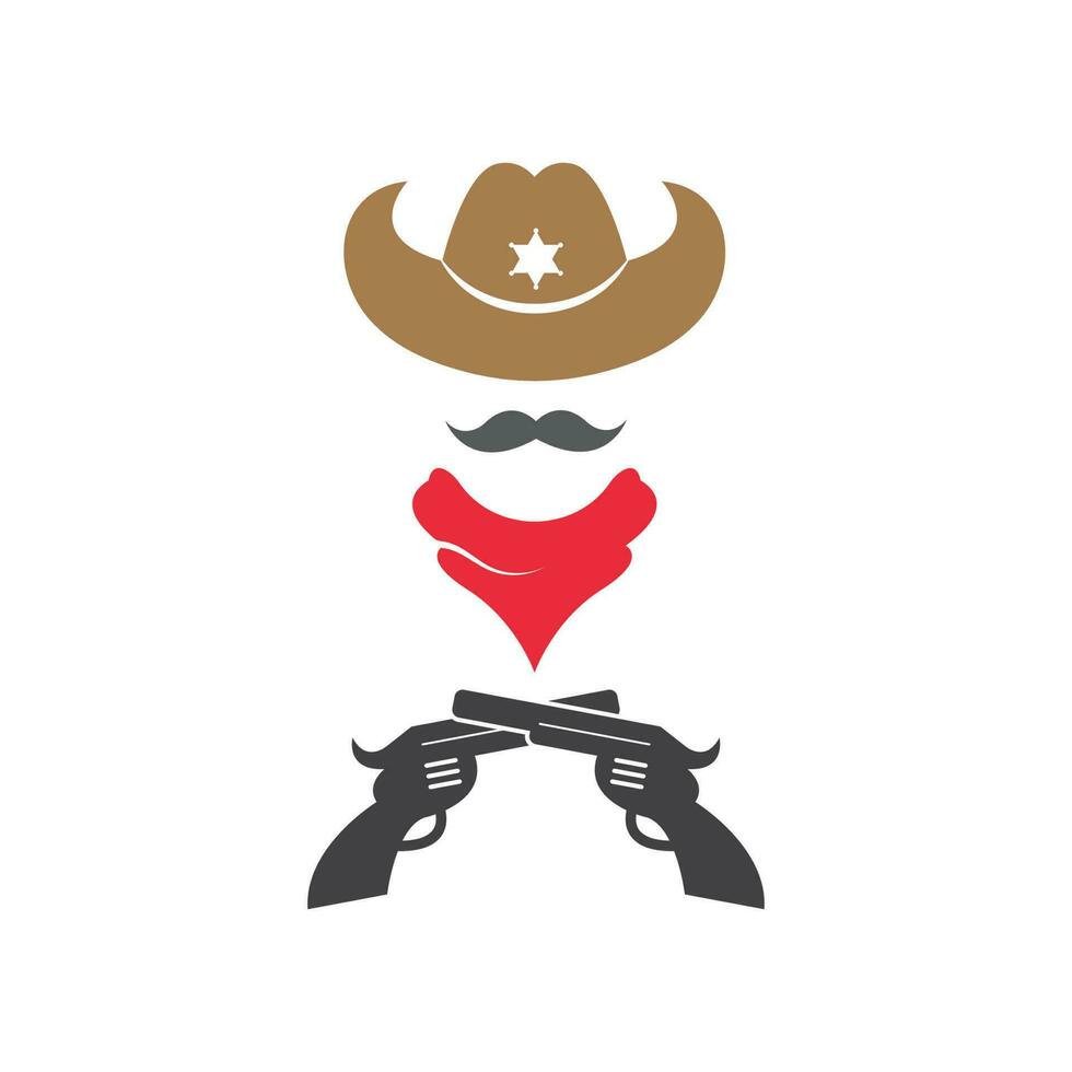 vaquero sombrero logo icono ilustración vector diseño