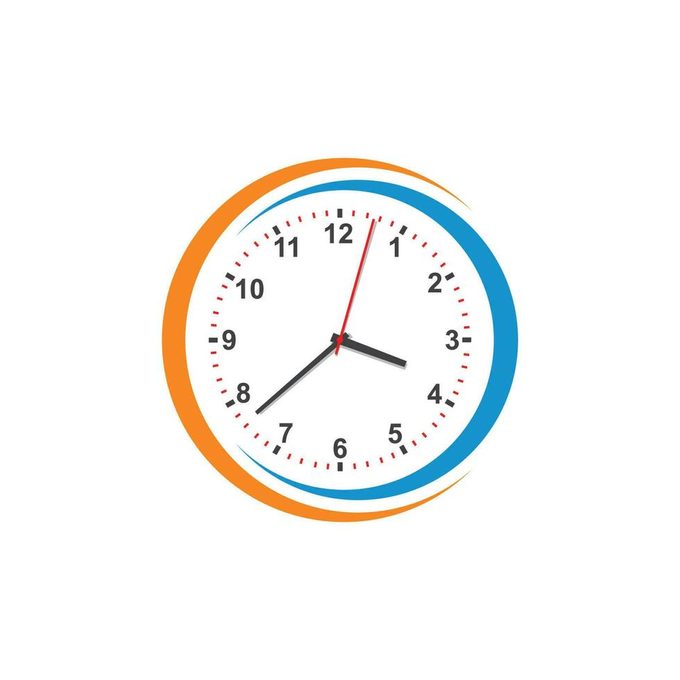 reloj, tiempo, logotipo, icono, ilustración, diseño, vector