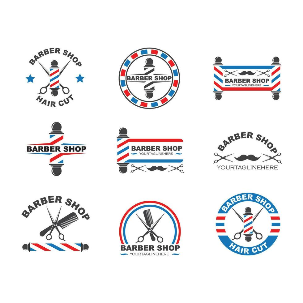 barber shop icon logo vector icon