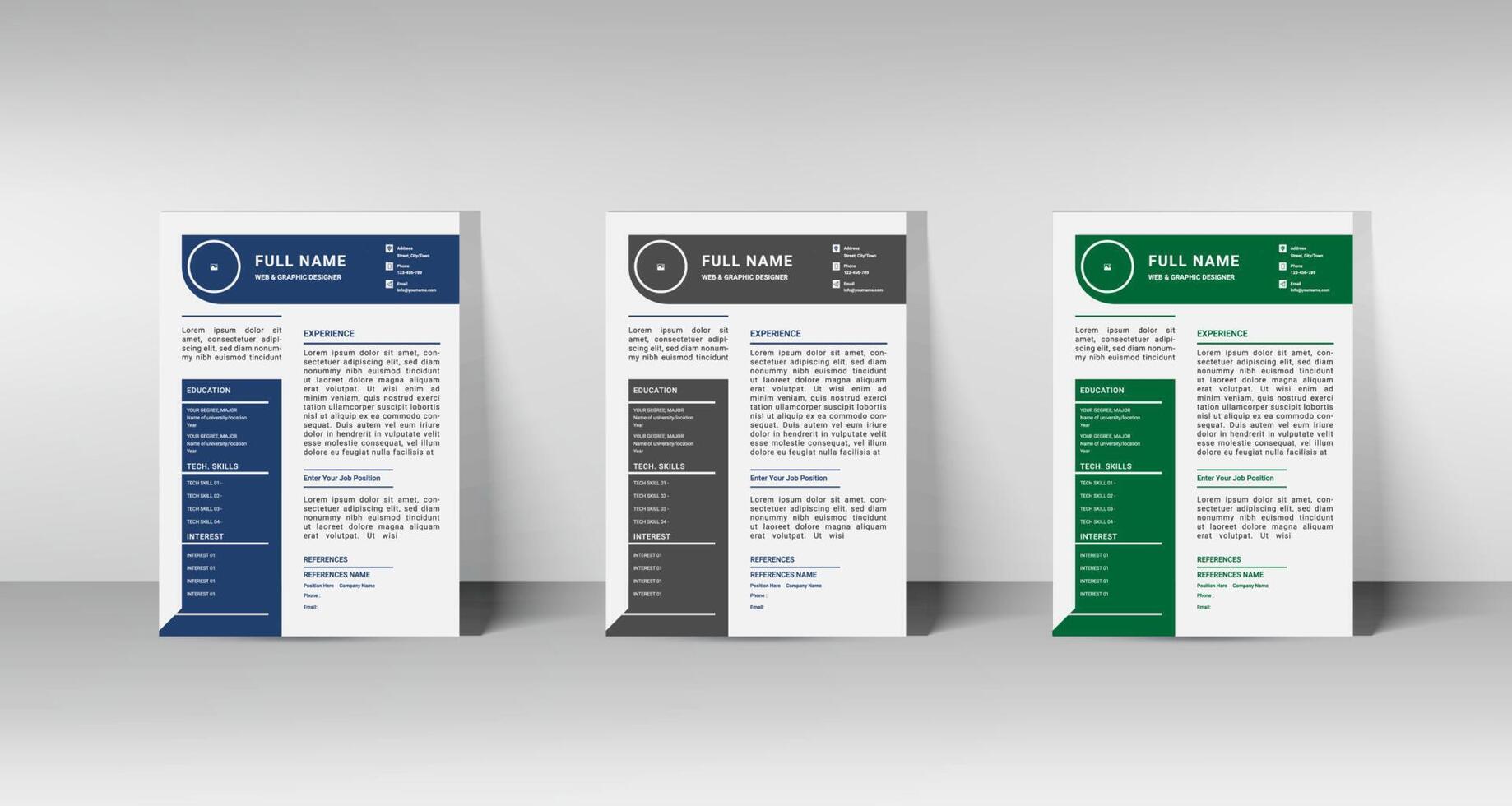 Cv Resume. Modern resume vector template for business job applications