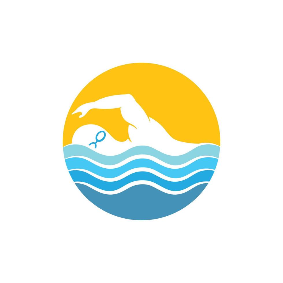 swimming icon logo vector illustration design