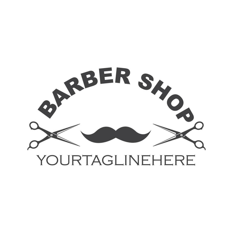 Barbero tienda icono logo vector icono