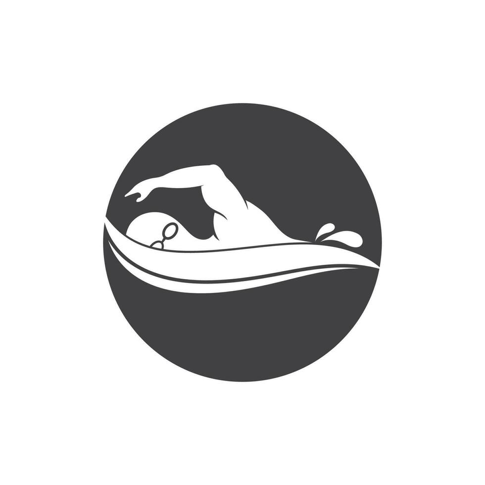 swimming icon logo vector illustration design