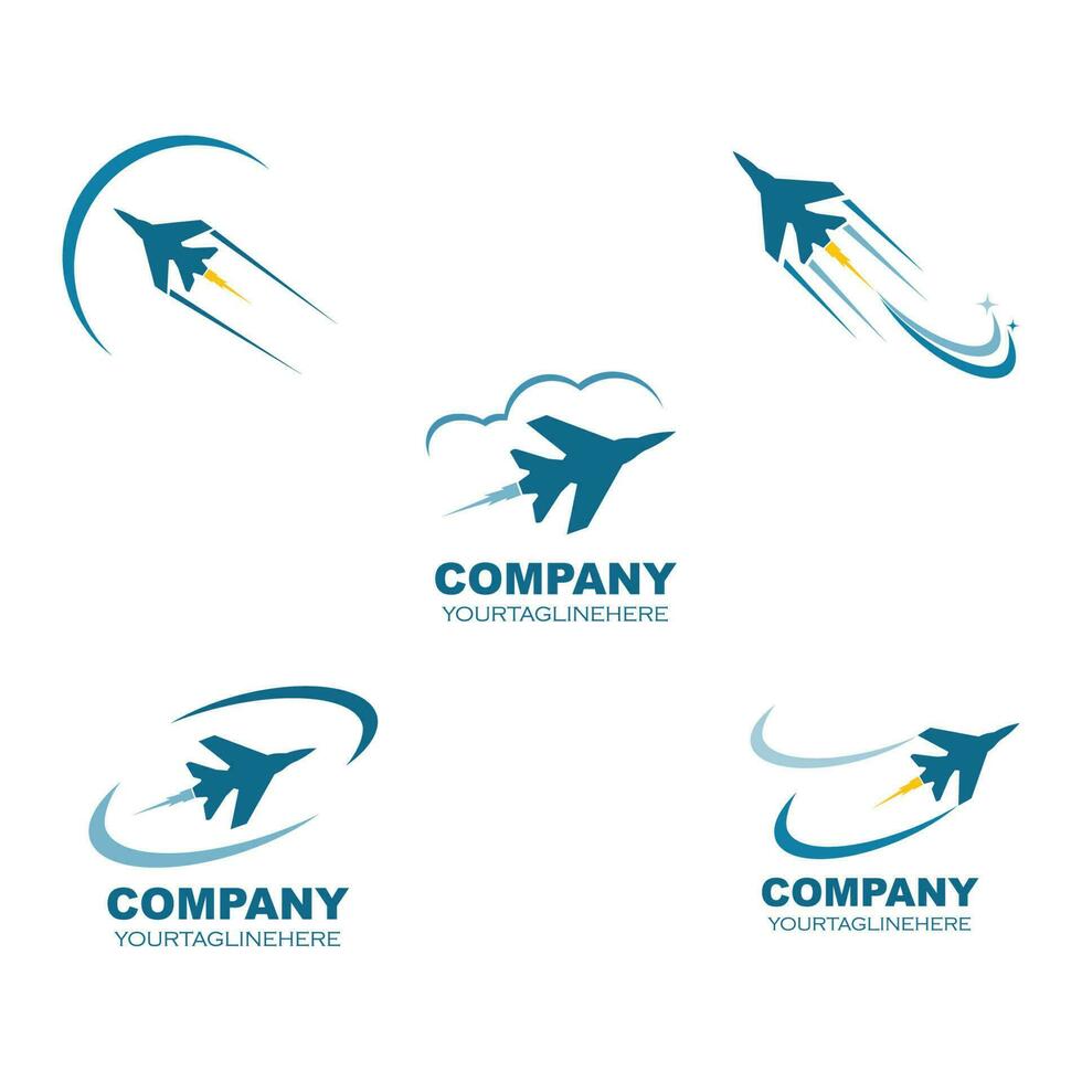 jet plane logo vector icon illustration design