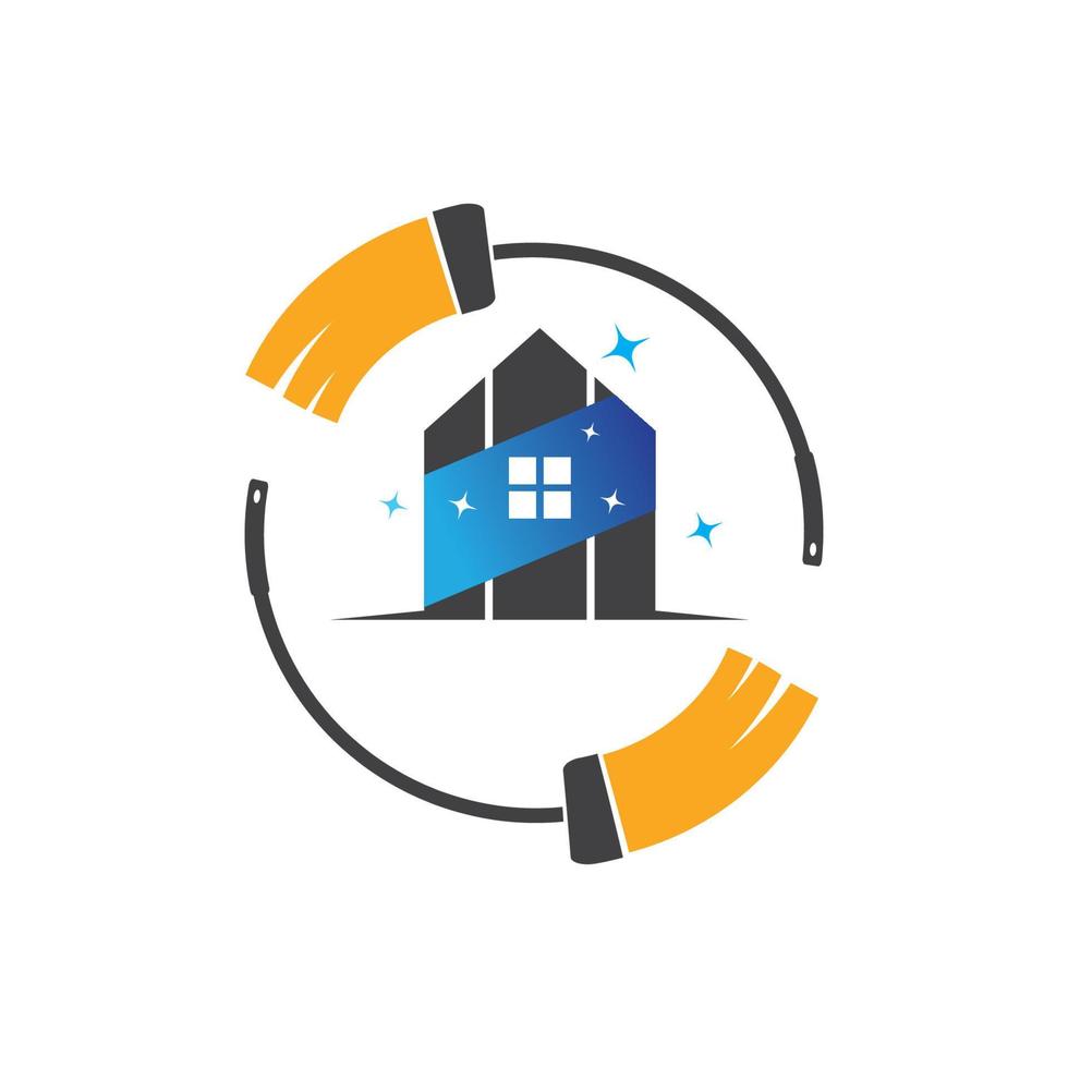 house cleaning service icon logo vector illustration