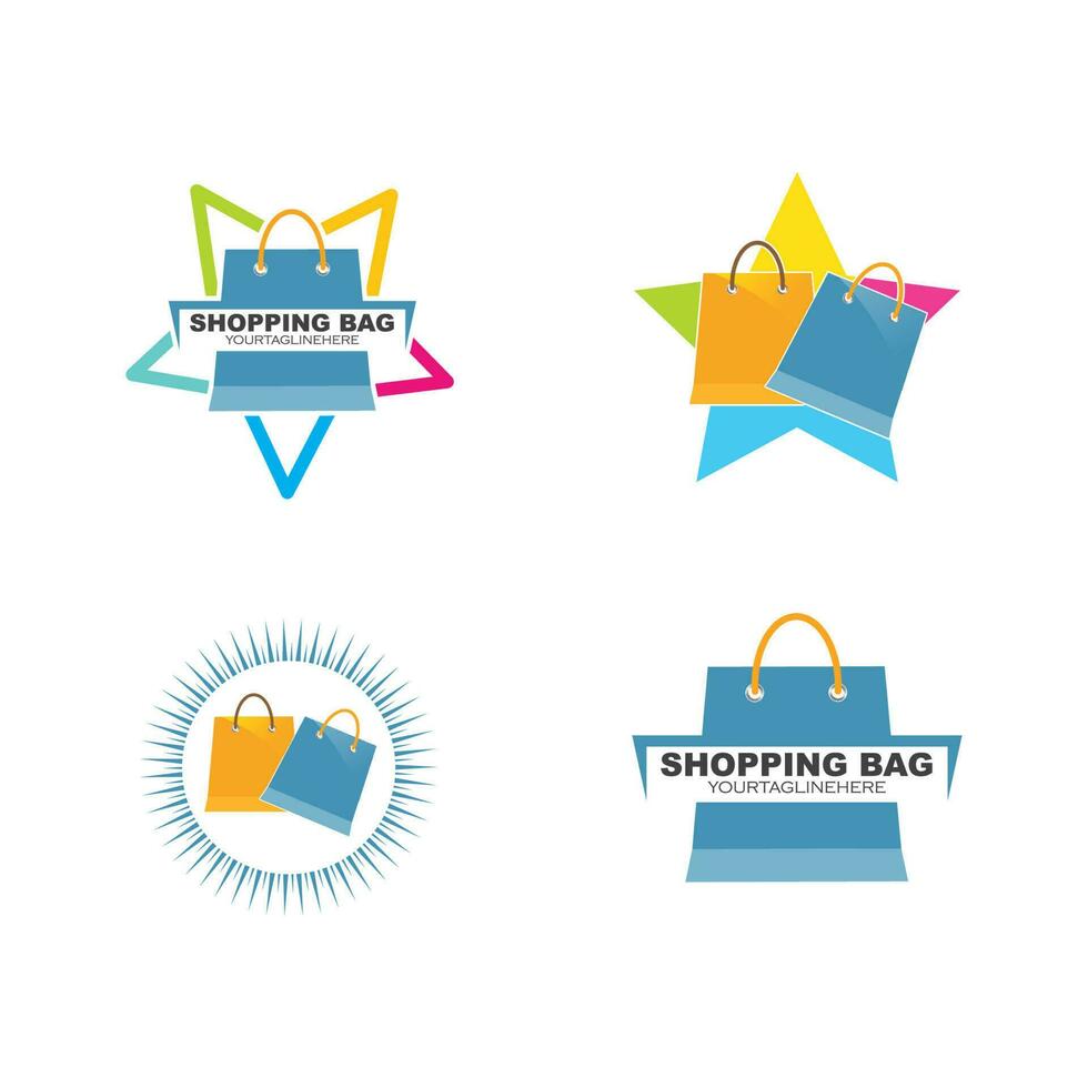 Diseño de ilustración de vector de icono de bolsa de compras