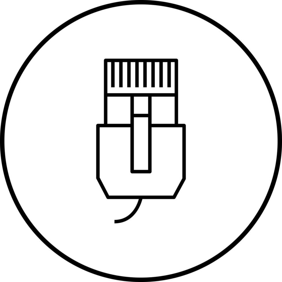 icono de vector de cable de internet único
