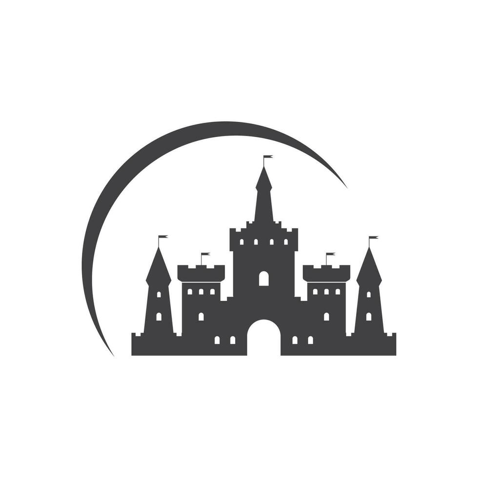 Diseño del ejemplo del vector del icono del logotipo del castillo