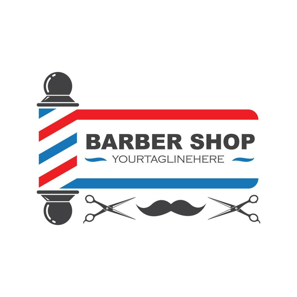 Barbero tienda icono logo vector icono