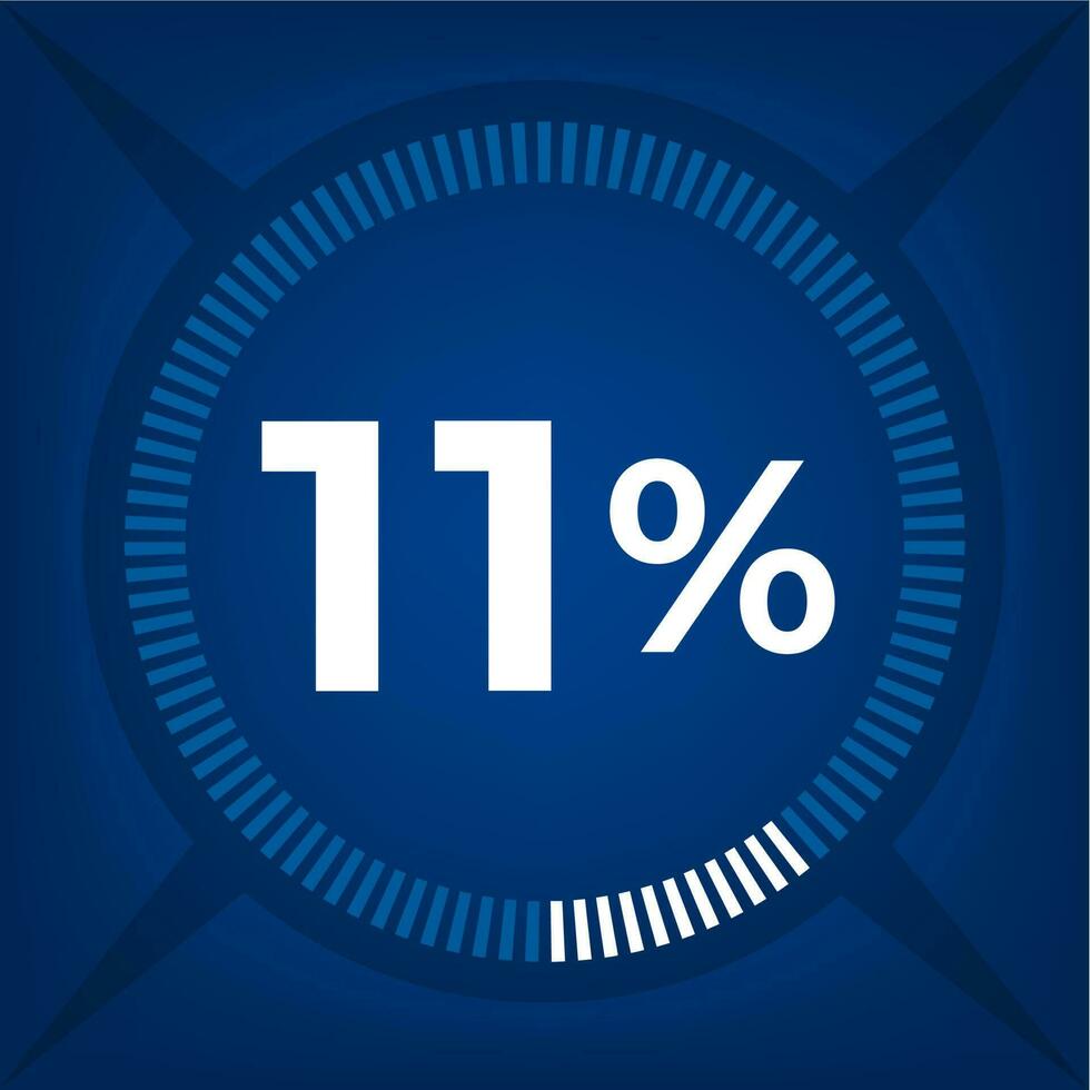 11 percent count on dark blue background vector