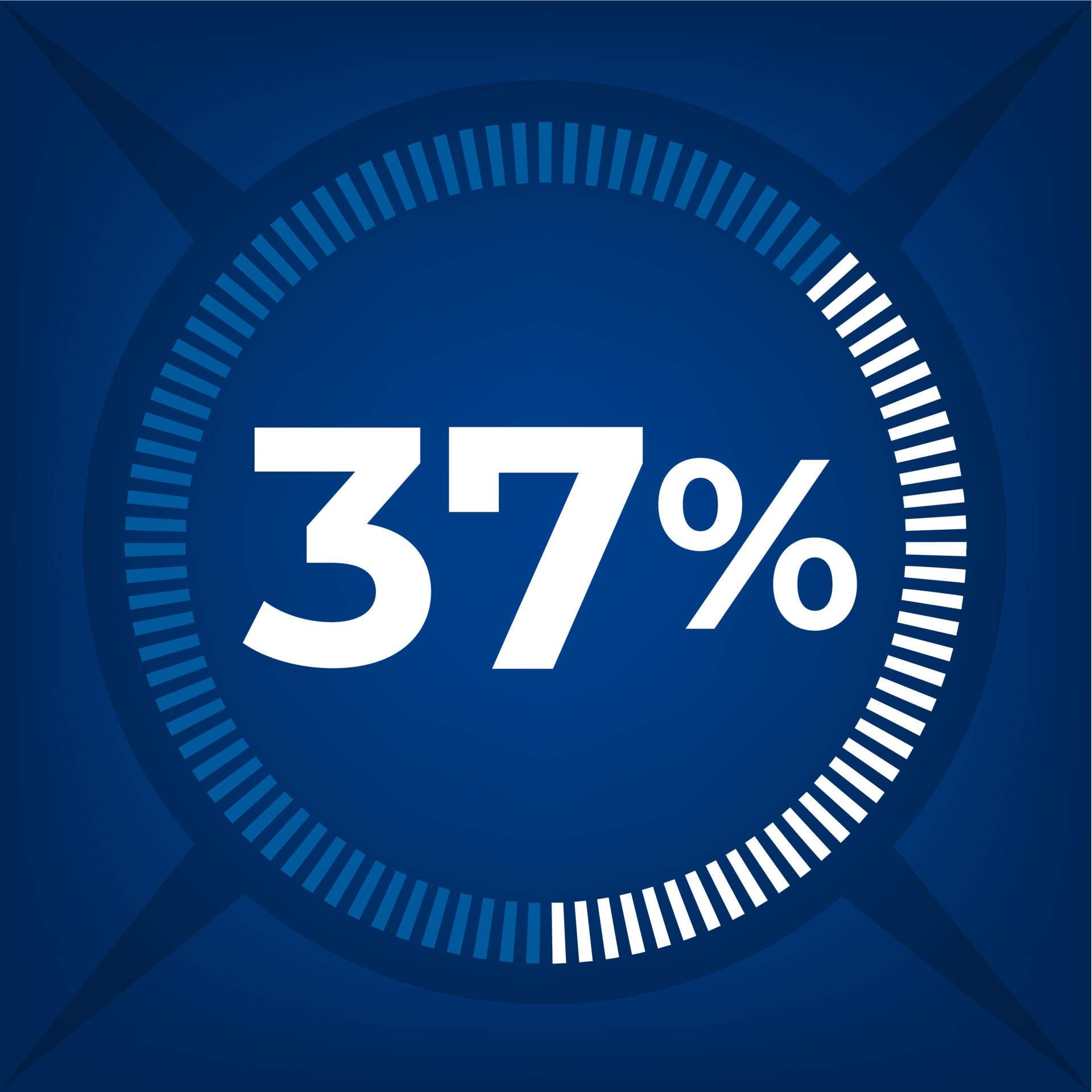 31 Out Of 37 As A Percentage 37 percent count on dark blue background 20662705 Vector Art at Vecteezy