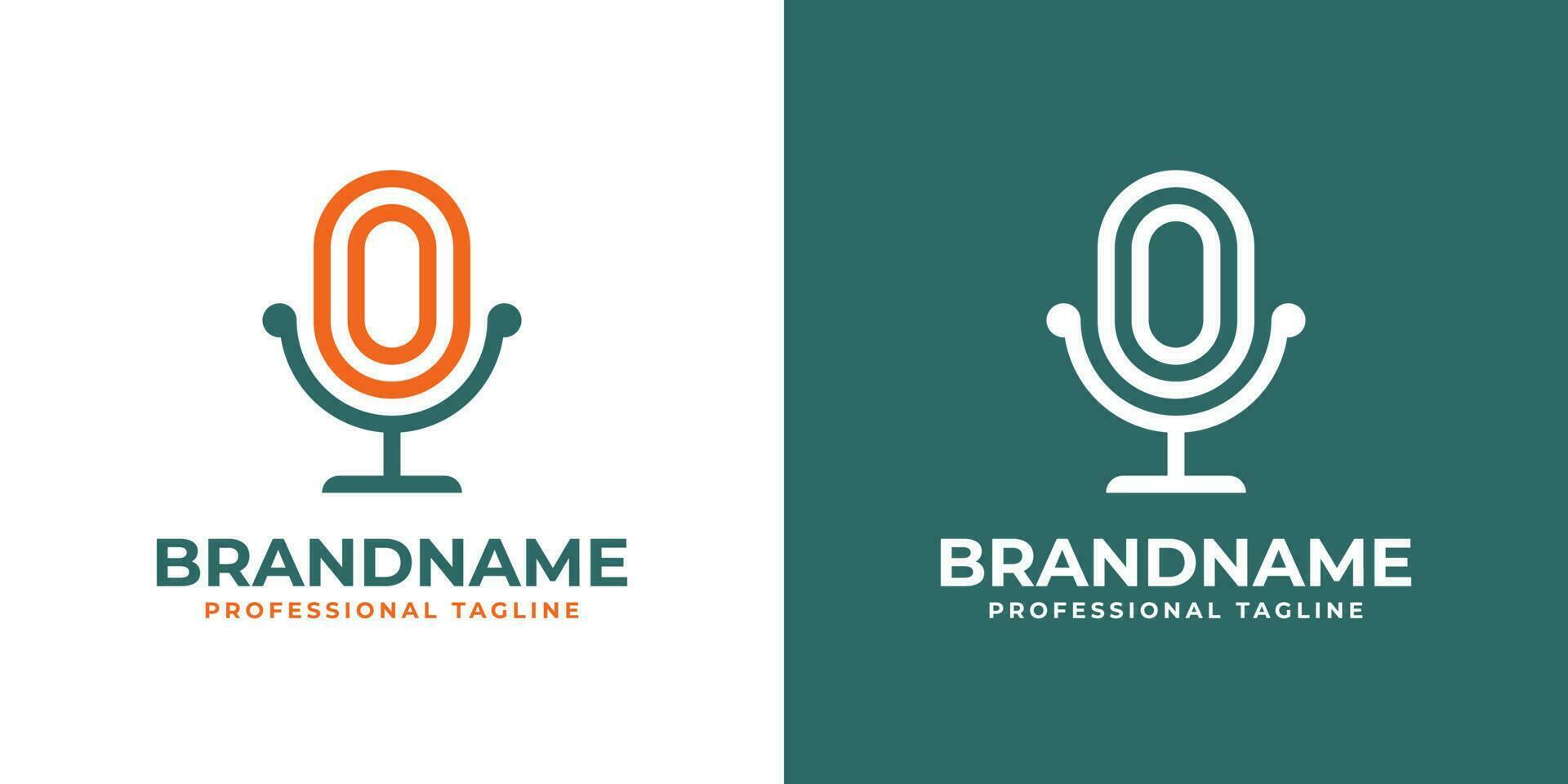 Letter O or OO Podcast Logo, suitable for any business related to microphone with O or OO initials. vector