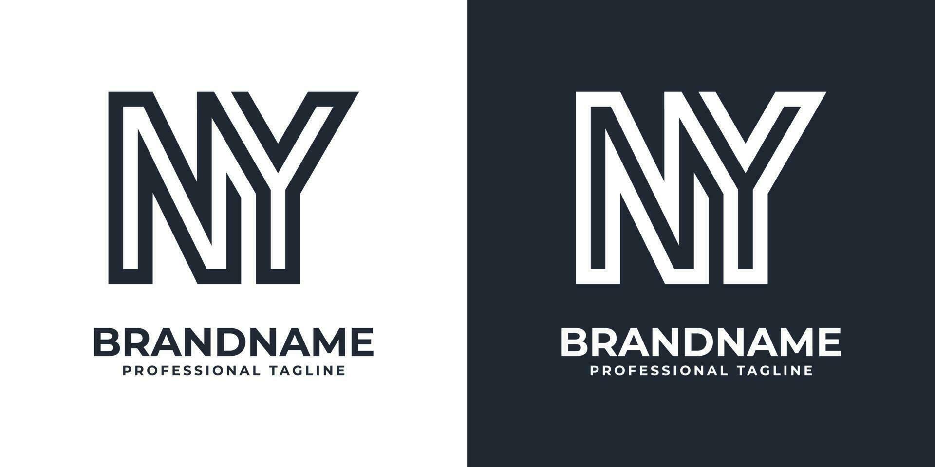 Simple NY Monogram Logo, suitable for any business with NY or YN initial. vector