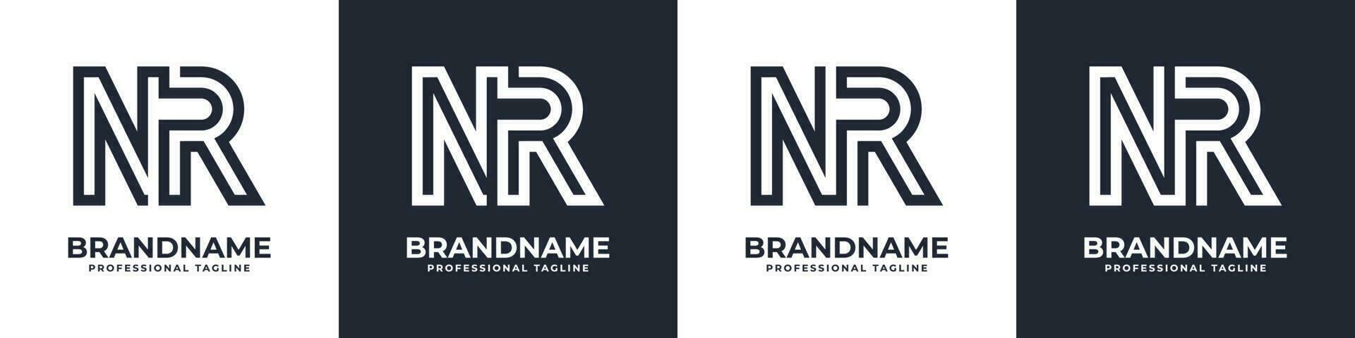 Simple NR Monogram Logo, suitable for any business with NR or RN initial. vector