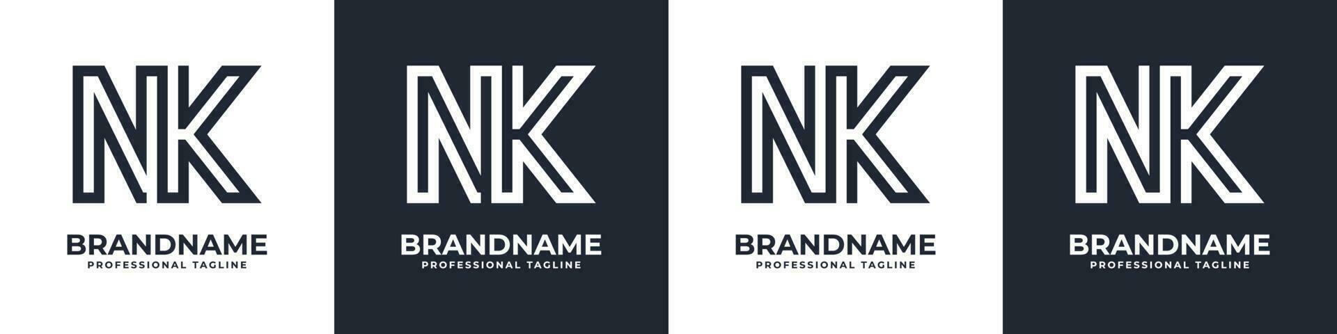 Simple NK Monogram Logo, suitable for any business with NK or KN initial. vector