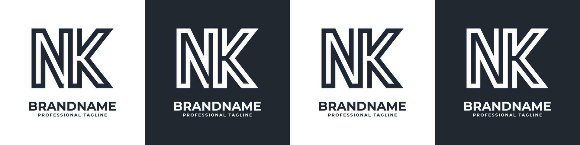 Simple NK Monogram Logo, suitable for any business with NK or KN initial. vector