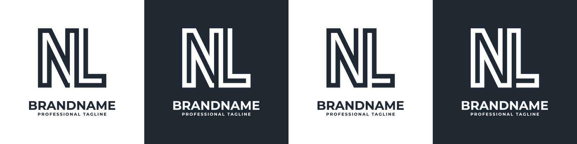 Simple NL Monogram Logo, suitable for any business with NL or LN initial. vector