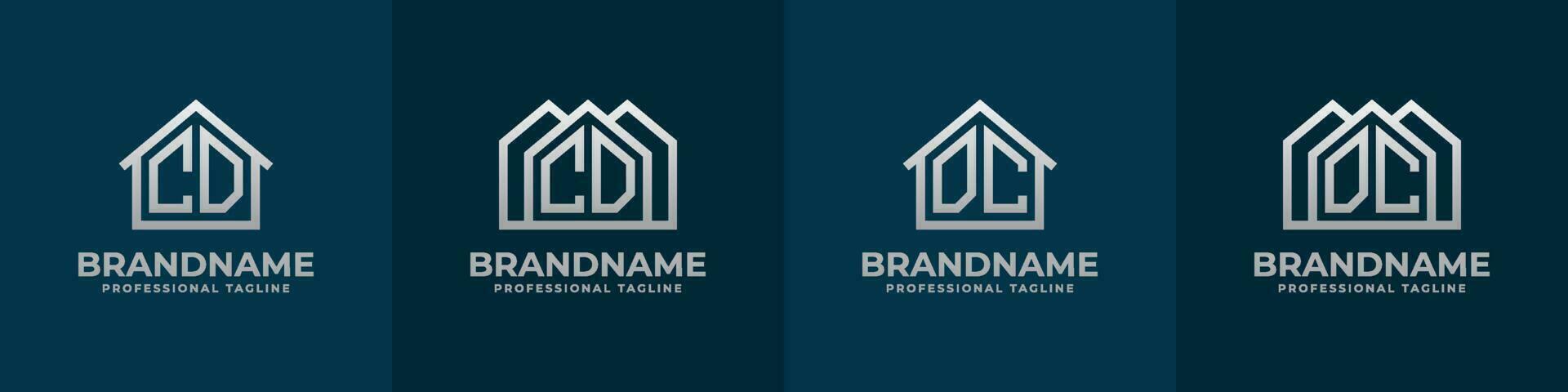 Letter CD and DC Home Logo Set. Suitable for any business related to house, real estate, construction, interior with CD or DC initials. vector