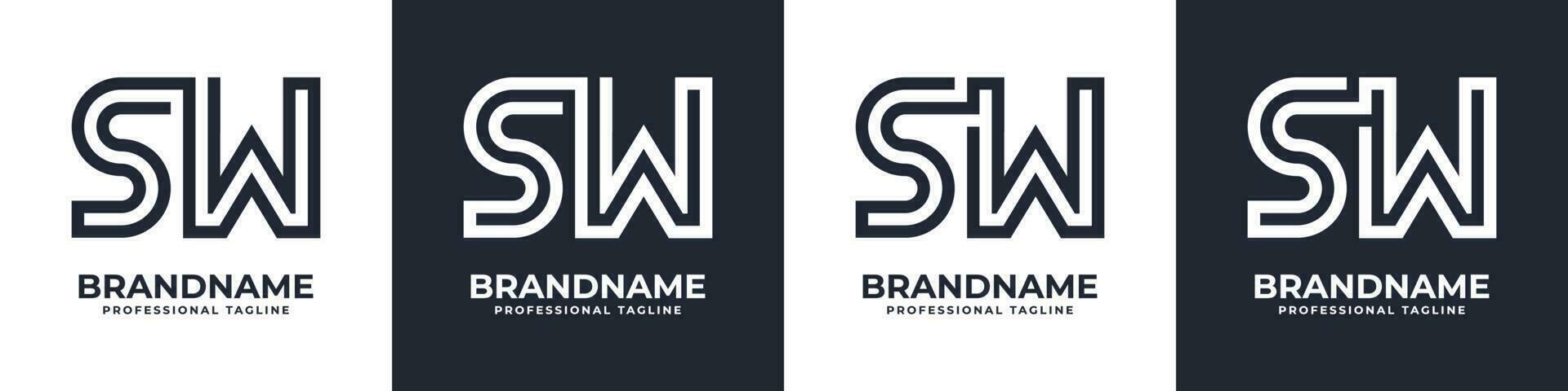 Simple SW Monogram Logo, suitable for any business with SW or WS initial. vector