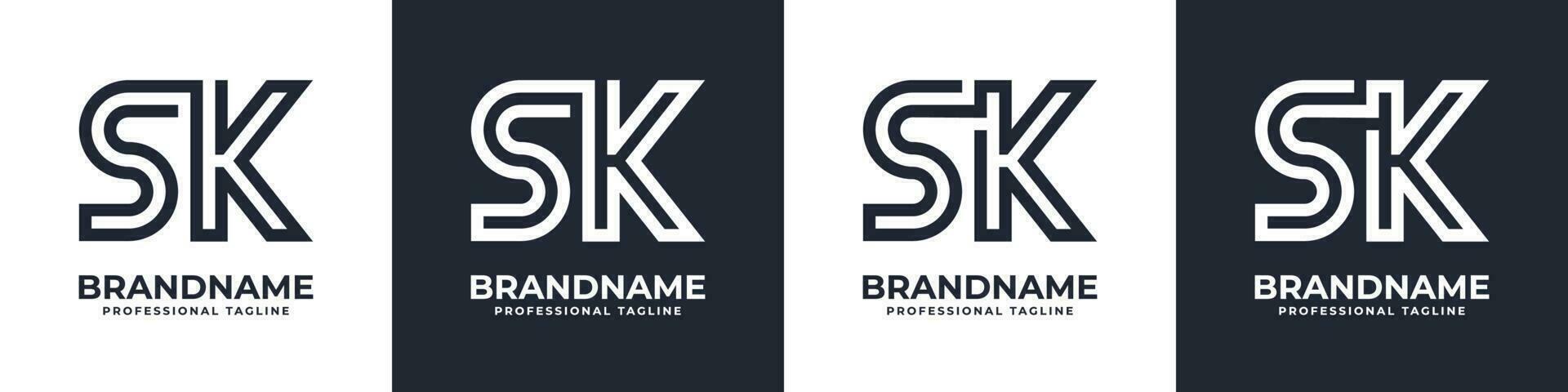 Simple SK Monogram Logo, suitable for any business with SK or KS initial. vector