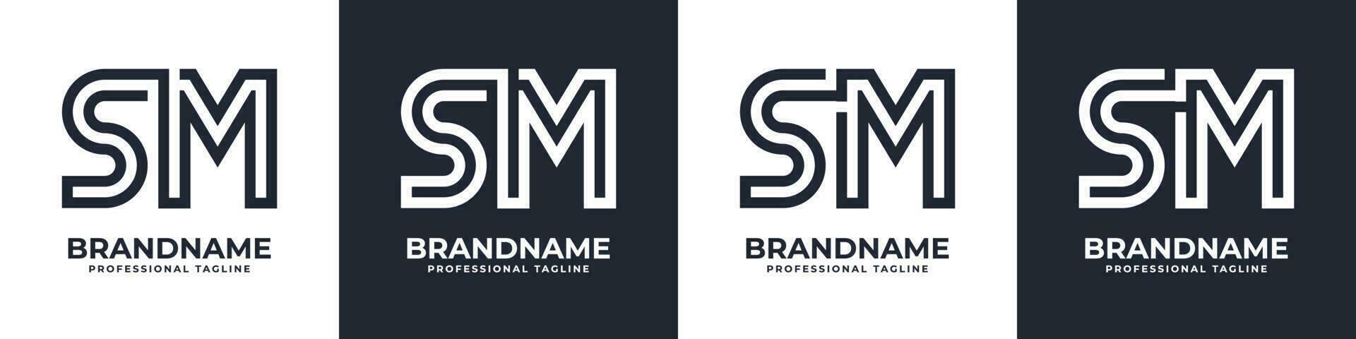 Simple SM Monogram Logo, suitable for any business with SM or MS initial. vector