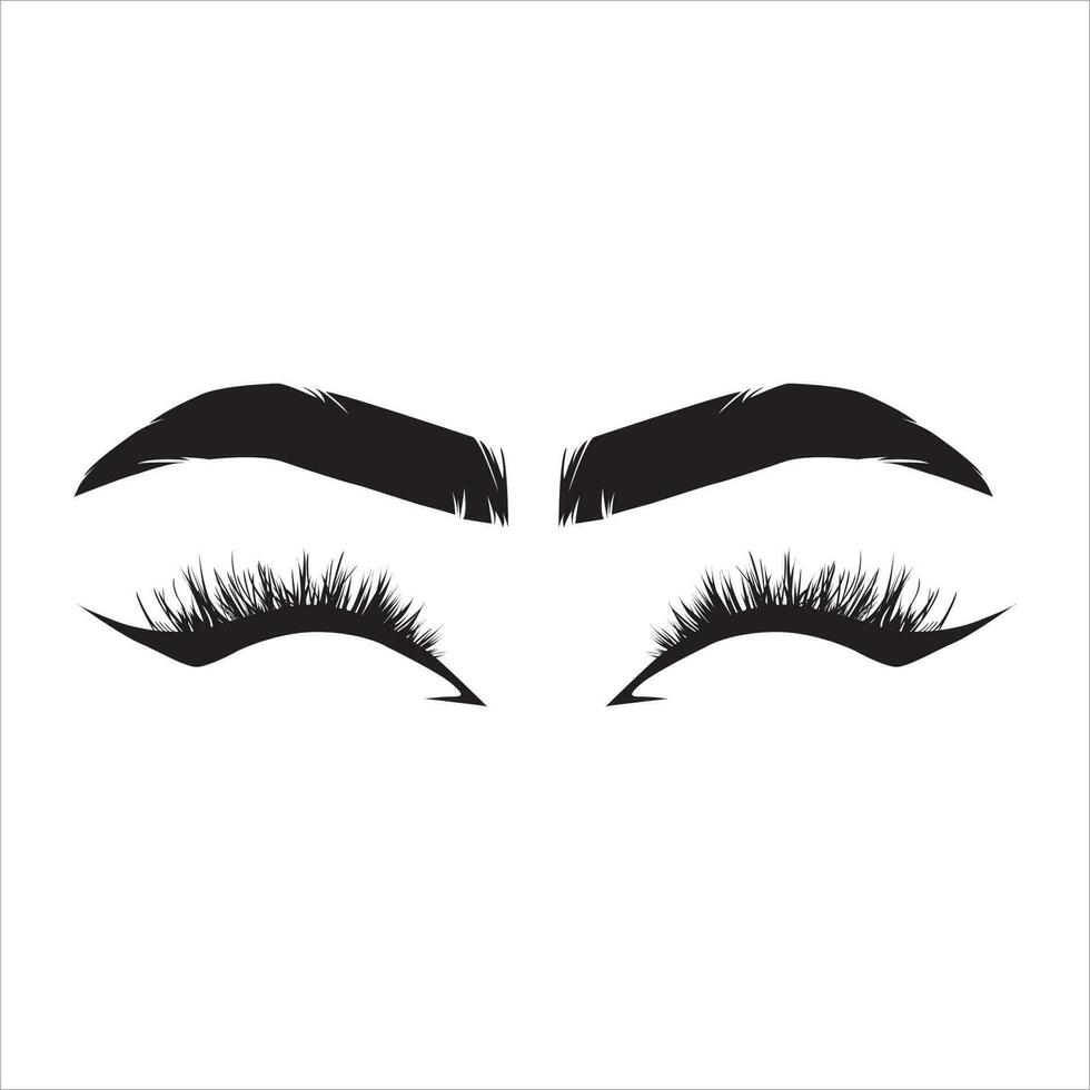 examples for women's eyes, eyebrows and eyelashes, for beauty models vector