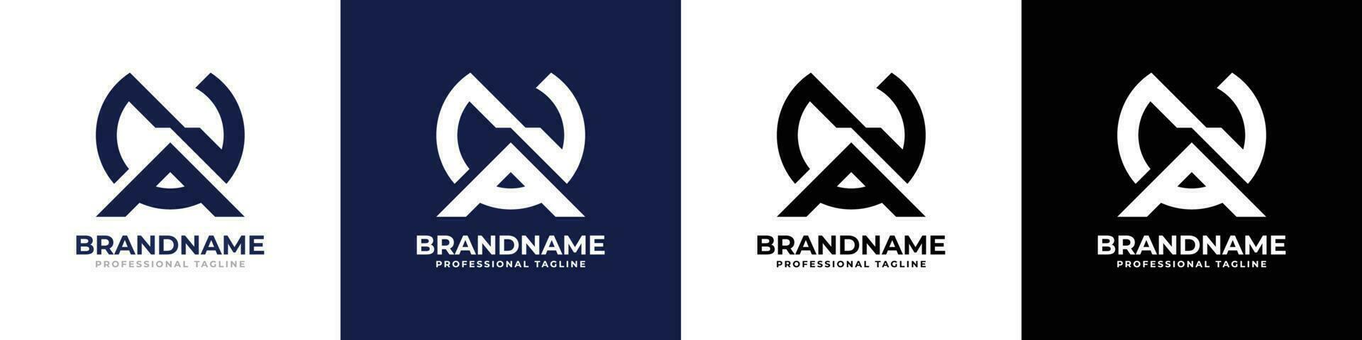 Letter NA or AN Monogram Logo, suitable for any business with NA or AN initials. vector