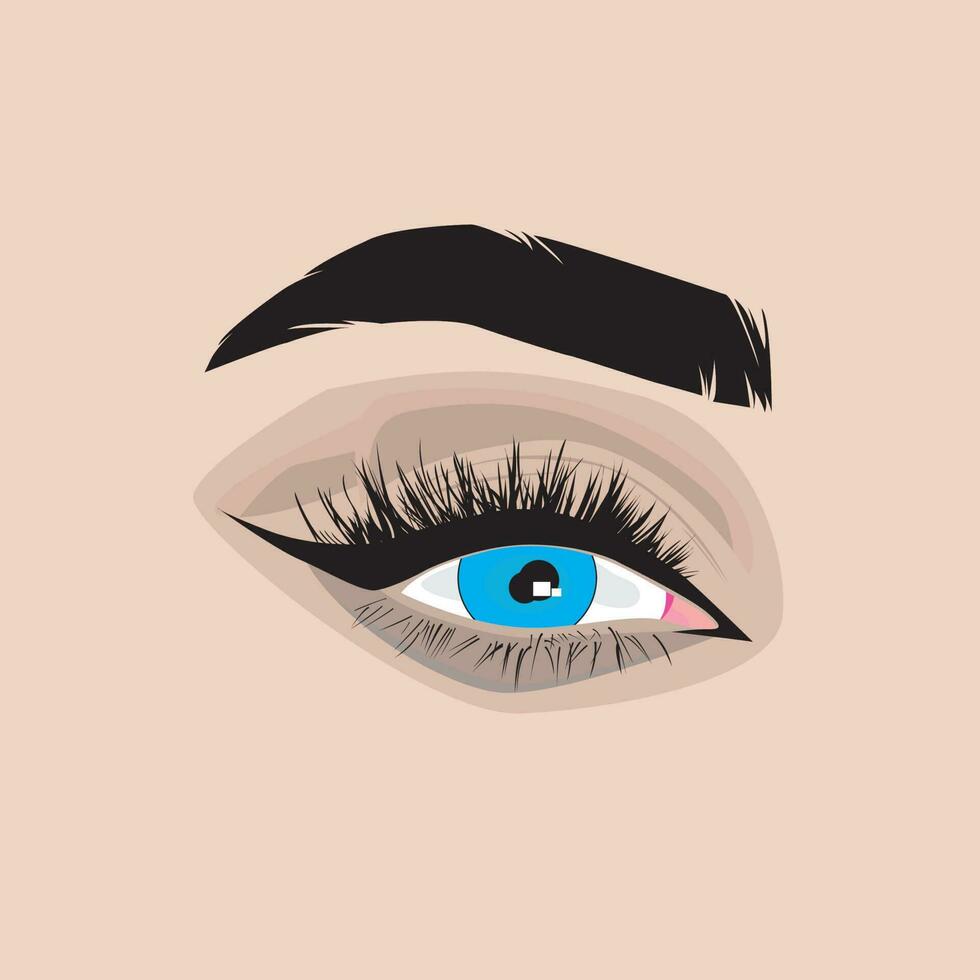 ejemplos para De las mujeres ojos, Cejas y pestañas, para belleza modelos vector