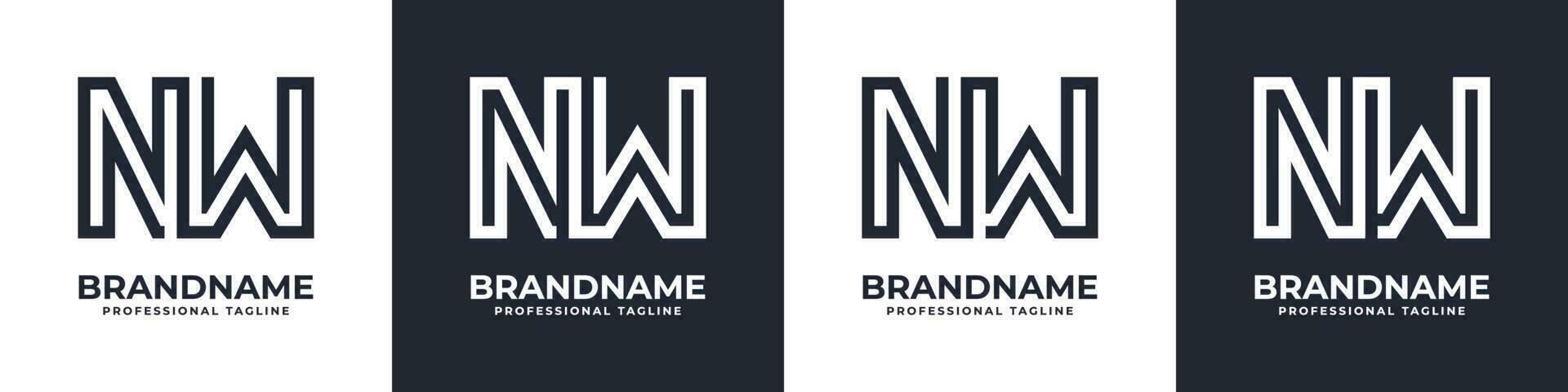 Simple NW Monogram Logo, suitable for any business with NW or WN initial. vector