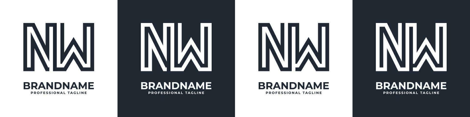 Simple NW Monogram Logo, suitable for any business with NW or WN initial. vector