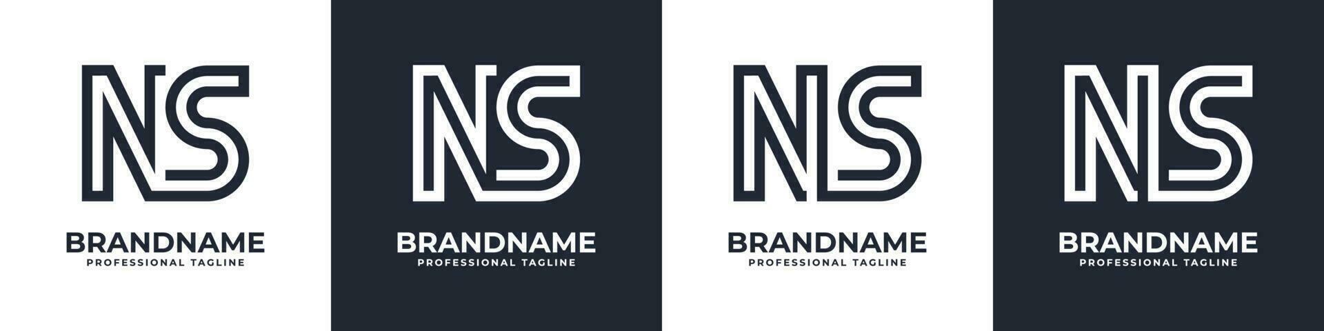 Simple NS Monogram Logo, suitable for any business with NS or SN initial. vector