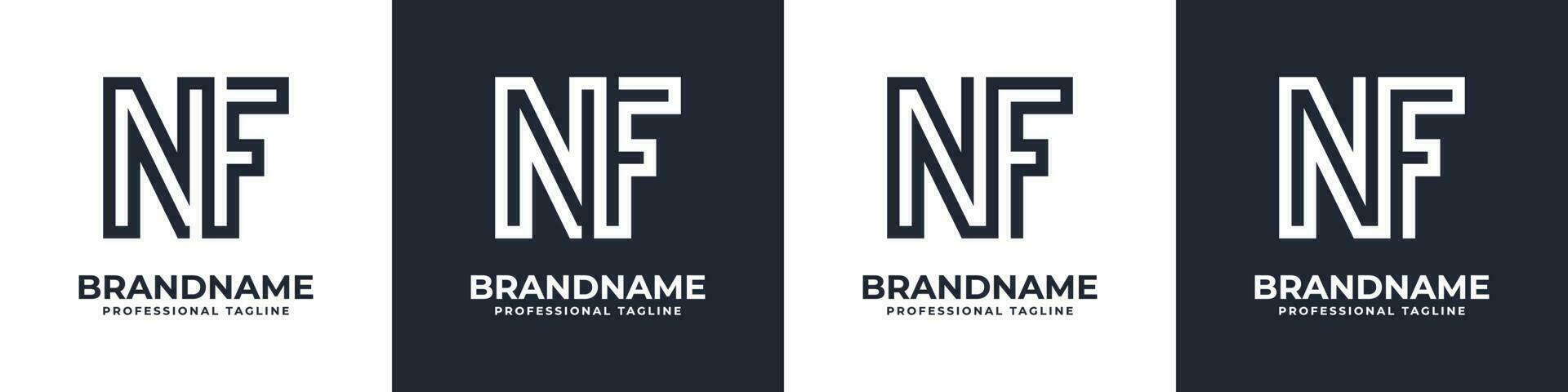 Simple NF Monogram Logo, suitable for any business with NF or FN initial. vector