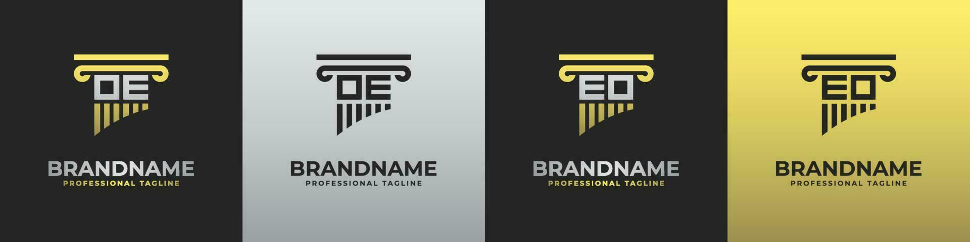 Letter EO or OE Lawyer Logo, suitable for any business related to lawyer with EO or OE initials. vector
