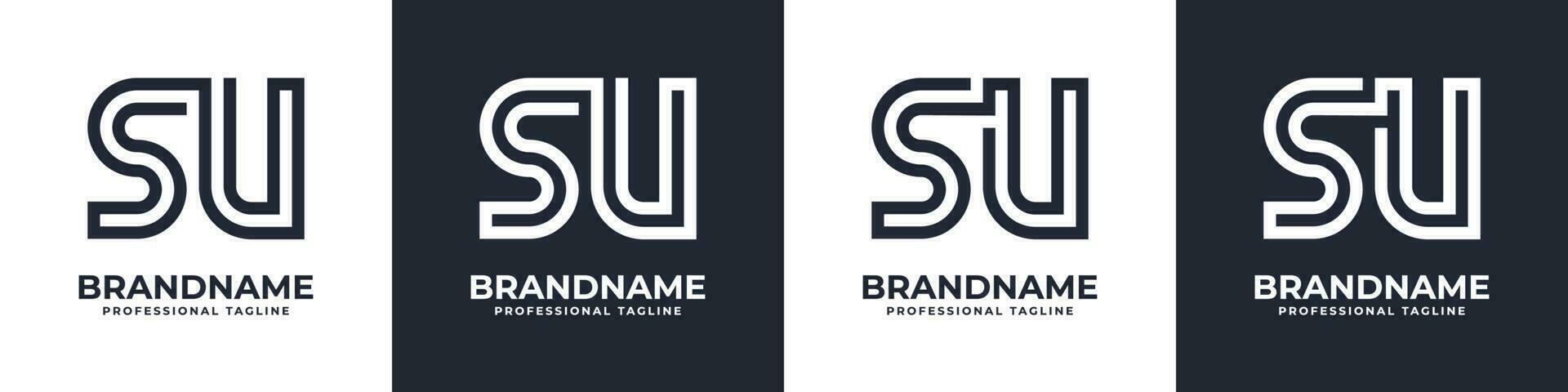 Simple SU Monogram Logo, suitable for any business with SU or US initial. vector