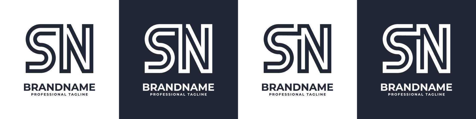 Simple SN Monogram Logo, suitable for any business with SN or NS initial. vector