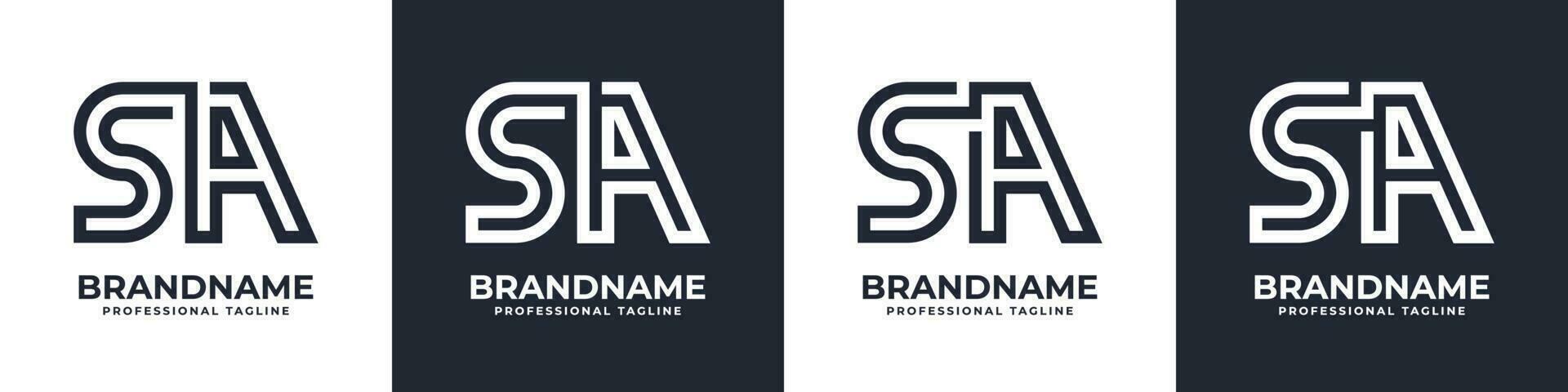 Simple SA Monogram Logo, suitable for any business with SA or AS initial. vector
