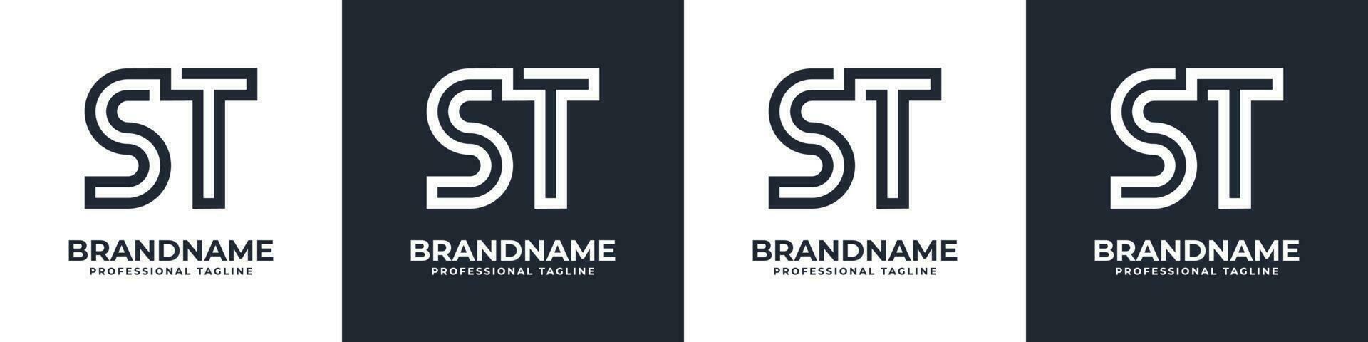 Simple ST Monogram Logo, suitable for any business with ST or TS initial. vector